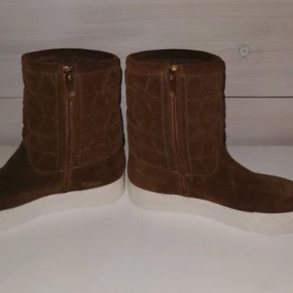 $595 NEW Aquatalia Size 8.5 M Brown Platform Sneaker style Suede Women's Boots - Picture 4 of 10